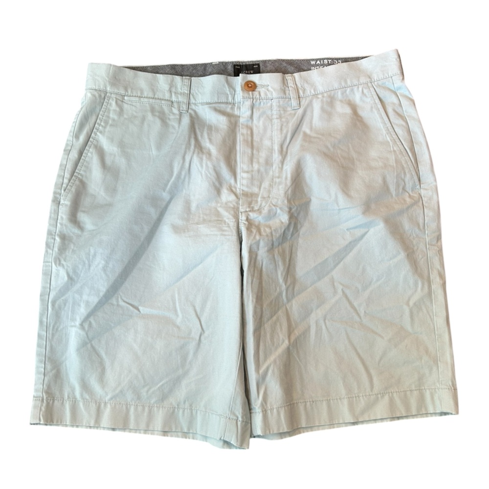J. Crew Men's White Chino‎ Shorts Size 33 Casual Summer Flat Front